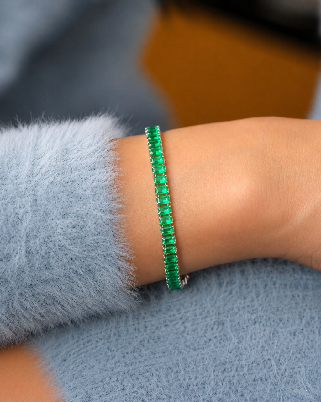 Tennis Bracelet Emerald Green