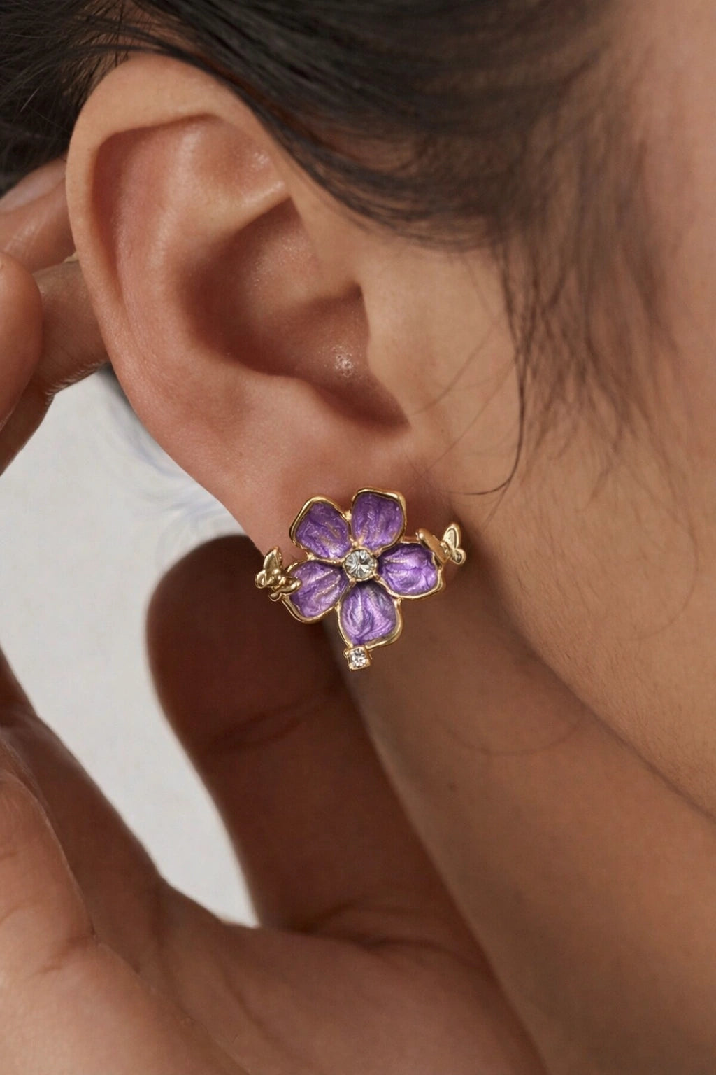 Lavender Bloom Stud Earrings