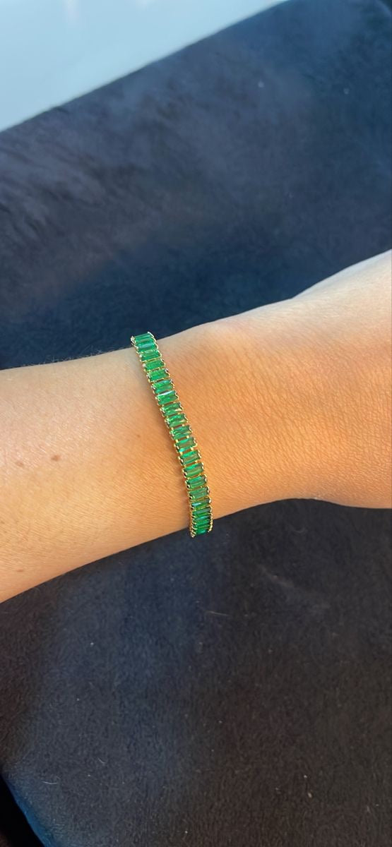 Tennis Bracelet Emerald Green