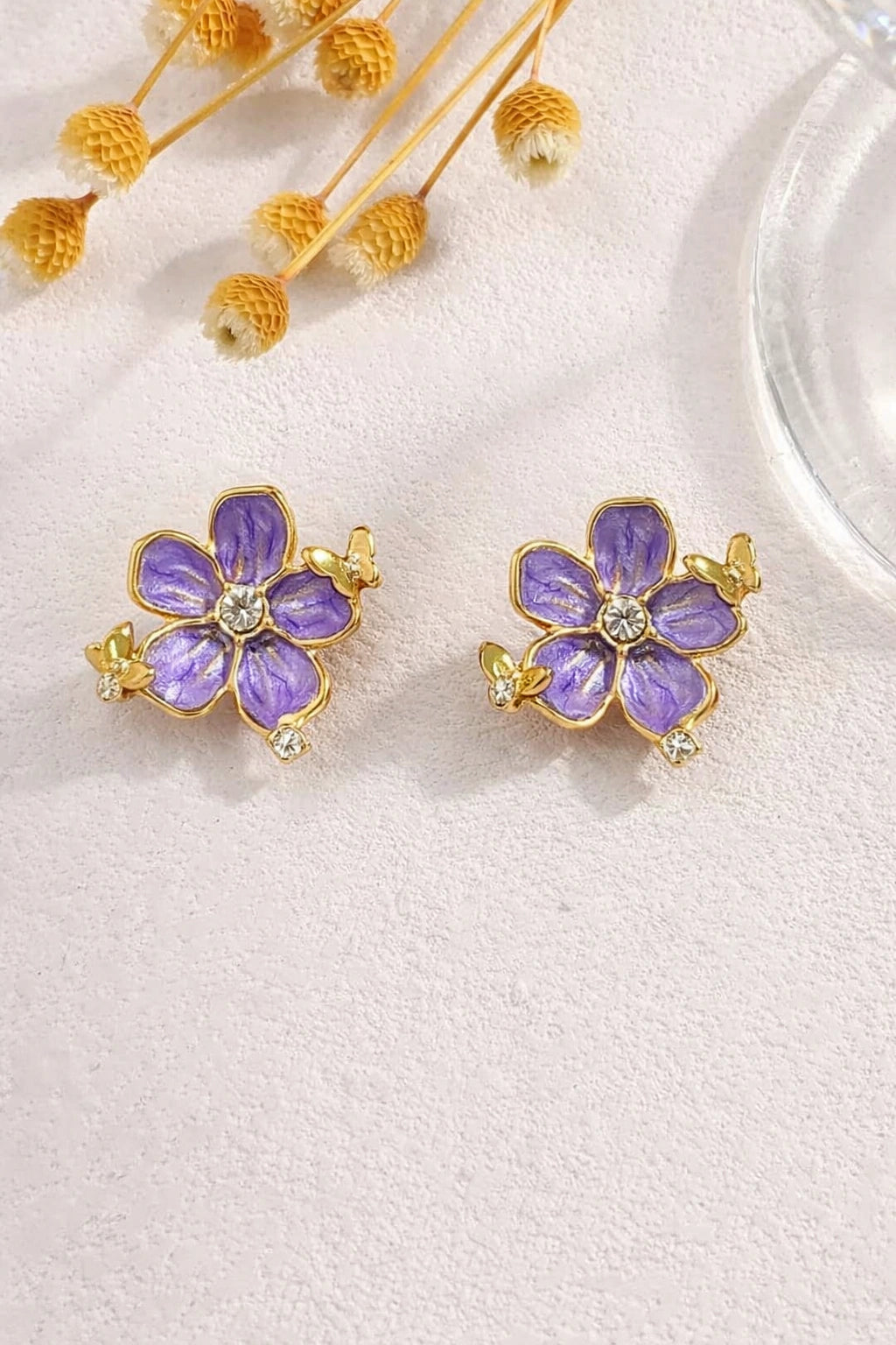 Lavender Bloom Stud Earrings