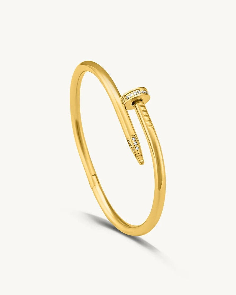 Nail Bangle Bracelet (18k Gold Plated)