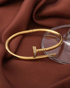 Nail Bangle Bracelet (18k Gold Plated)